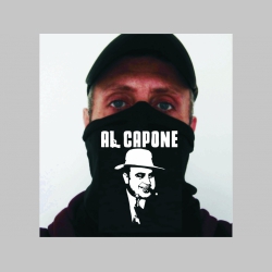 Al Capone čierna univerzálna elastická multifunkčná šatka vhodná na prekritie úst a nosa aj na turistiku pre chladenie krku v horúcom počasí